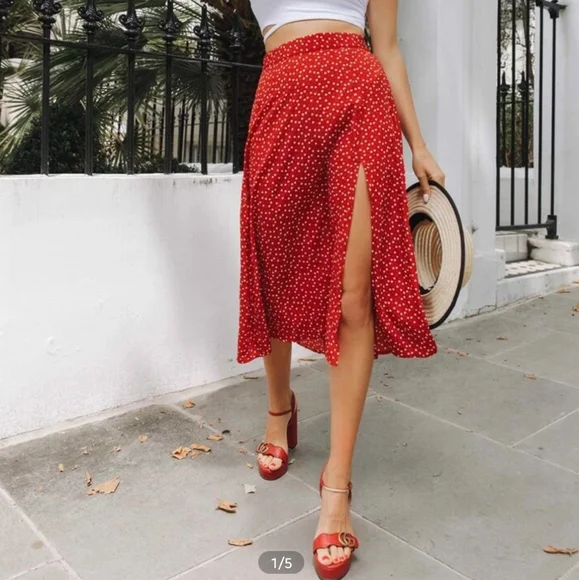 SHEIN Skirts Shein Confetti Heart Slit Skirt Poshmark